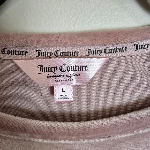 Juicy Couture Rhinestone Fleece Crop Top Size Large Pink - Picture 3 of 3